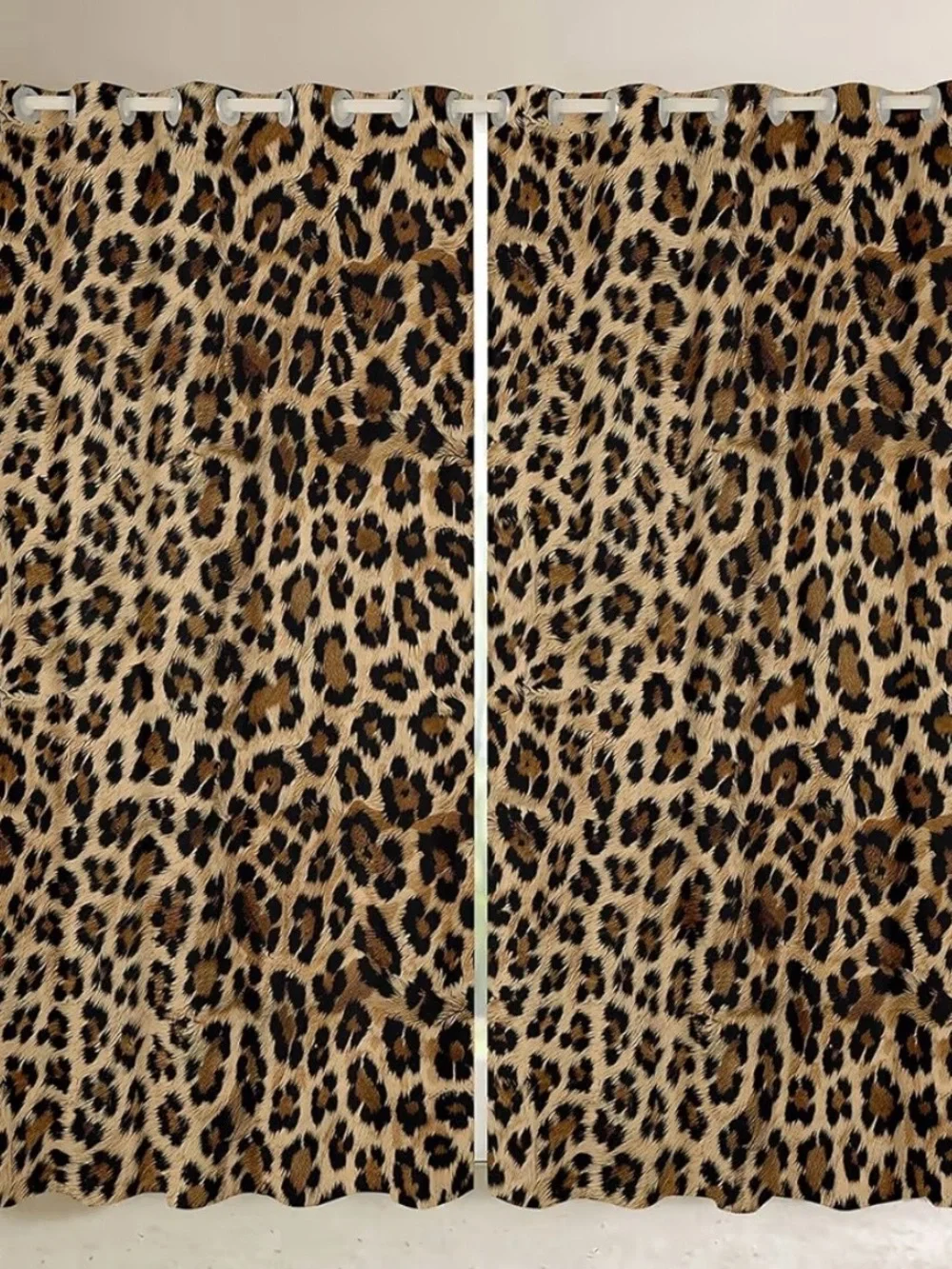 Leopard Print Curtain Panels - Bold Animal Print